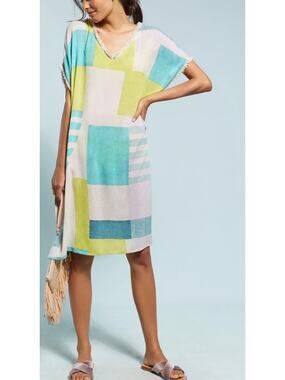 Anthropologie Carla Weeks Jayla Geometric Caftan Cover Up M/L NWT